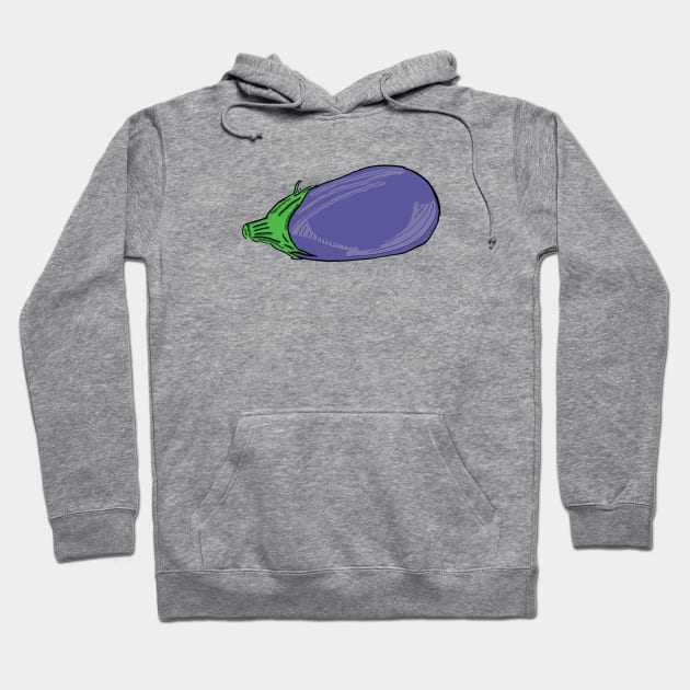 2021 04 vegetables digital painting l'aubergine Hoodie by Katherine Montalto